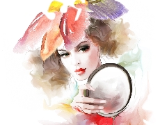 Women, picture, Tatiana Nikitina, Mirror