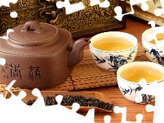 teapot, tea, cups