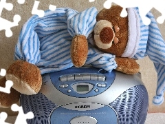 radio, Plush, teddy bear