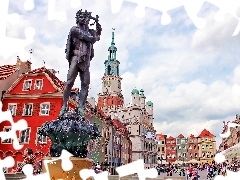 Poznań, Poland, town hall, Statue of Apollo, fountain