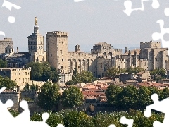 Town, France, palace, papal, Avignon