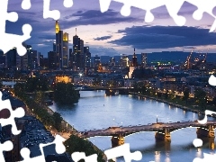 Frankfurt, River, Town, bridge