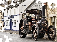 antique, steam, Town, Front Truck
