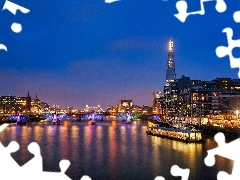 Town, London, thames, bridge, River