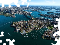 Town, Aerial View, Sydney, port, Australia