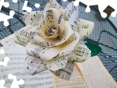 Tunes, paper, rose