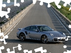 911, Automobile, Way, Porsche, silver, Turbo, ##