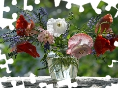 Vase, bouquet, papavers