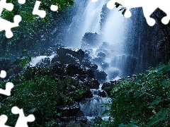 VEGETATION, waterfall, Green