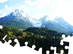 Castle, trees, viewes, Mountains