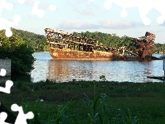 dead, wreck, water, Ship