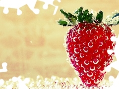 water, Strawberry, drops