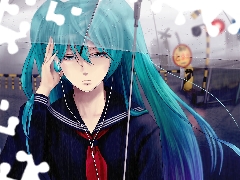 way, railway, Hatsune Miku, Umbrella, Vocaloid