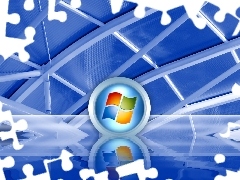 windows, background, windows, reflection, logo