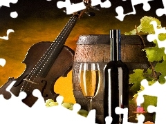 Wine, violin, barrel