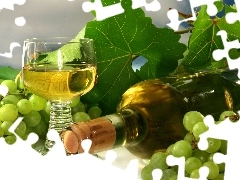 wine glass, grapes, Wine