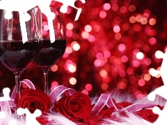 Wine, roses, Valentine