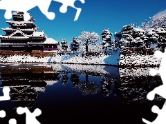 River, Japan, winter, House
